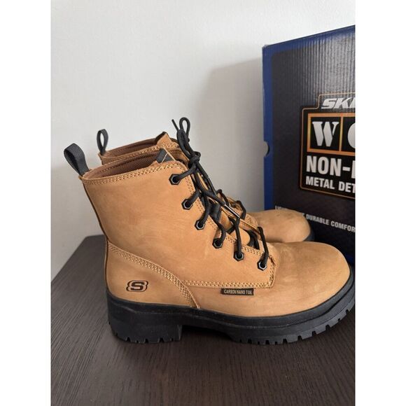 Skechers Women's 8 Foxgrove Comp Toe Industrial Shoes Sneakers Non Metallic New - Picture 2 of 12